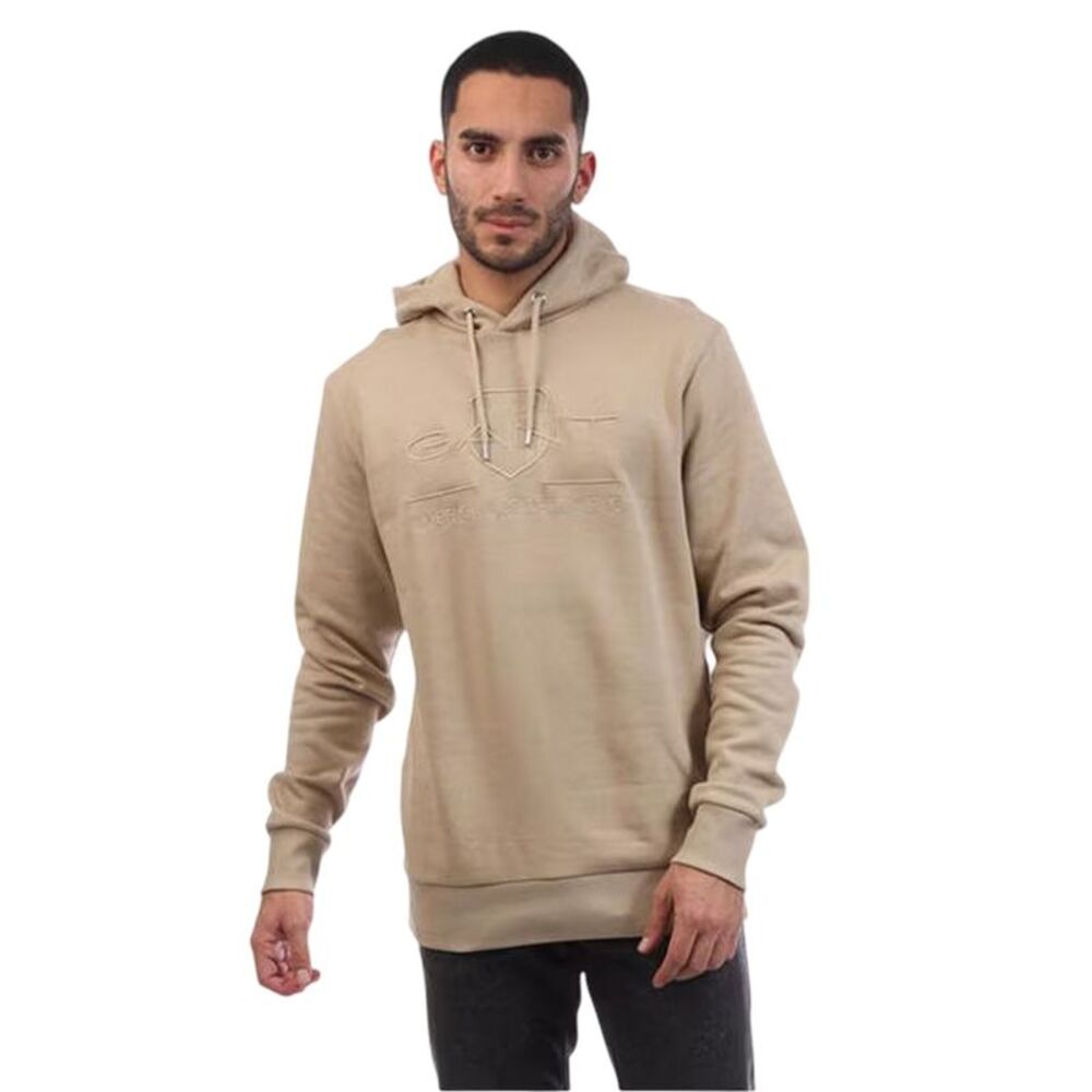 Gant Mens Archive Shield Regular Hoodie / Beige